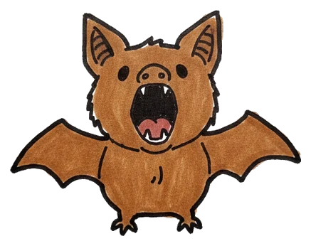 Hand-drawn illustration from “Bats Can See Fine”