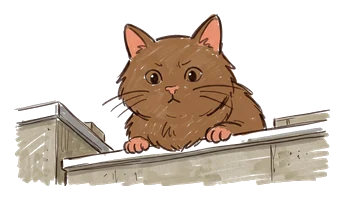 Hand-drawn illustration for the “The Physics of the Fall” section of “A Cat Only Lands On Its Feet If It Falls Far Enough”