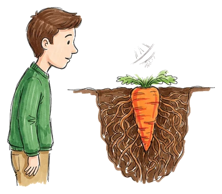 Hand-drawn illustration for the “The Lie That Lived” section of “Carrots Don't Give You Night Vision. Here's Who Lied.”