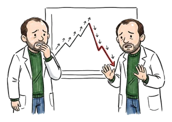 Hand-drawn illustration for the “Third Finding: The Grind” section of “Fleming Found Penicillin. He Couldn't Make It Work.”