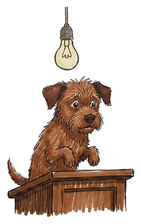 Hand-drawn illustration for the “The Accused” section of “The 7-Year Dog Myth Is on Trial”