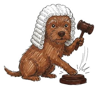 Hand-drawn illustration for the “The Verdict” section of “The 7-Year Dog Myth Is on Trial”