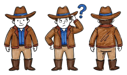 Hand-drawn illustration for the “The Source of the Story” section of “The Wildest Thing About the Wild West Was How Quiet It Was”