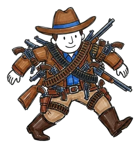 Hand-drawn illustration for the “Myth 1: The Gunslinger” section of “The Wildest Thing About the Wild West Was How Quiet It Was”