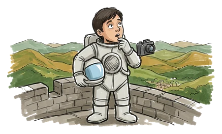 Hand-drawn illustration for the “The Real Wonder” section of “You Can't See The Great Wall From Space. Here's Who Lied.”
