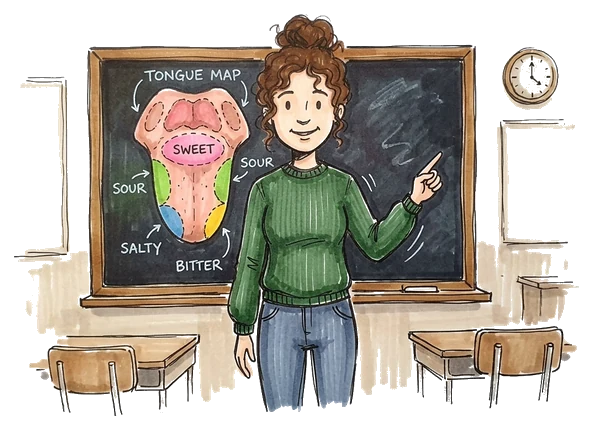 Hand-drawn illustration from “The Tongue Map You Learned in School Is a Lie”
