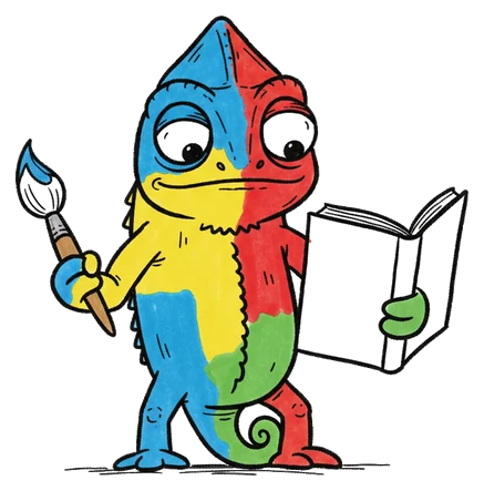 Hand-drawn illustration from “Why Chameleons Change Color (It's Not for Camouflage)”