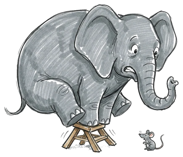 Hand-drawn illustration for the “The Scene of the Crime” section of “Why Elephants Aren't Afraid of Mice (An Investigation)”