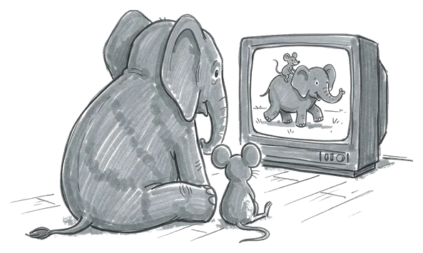 Hand-drawn illustration for the “Why the Myth Persists” section of “Why Elephants Aren't Afraid of Mice (An Investigation)”